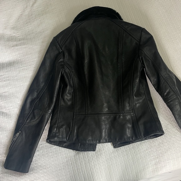 New Shearling All Saints Leather Jacket - Picture 5 of 7